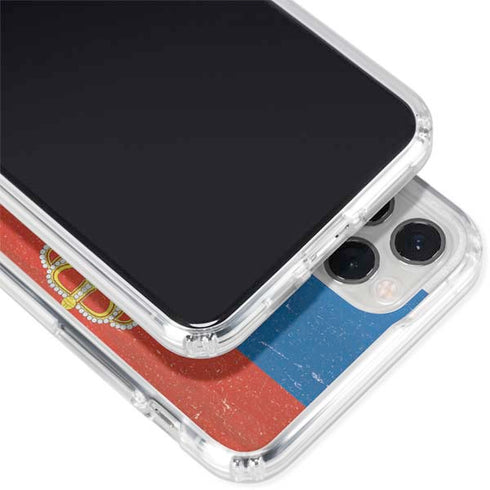 Serbia Flag Distressed iPhone 11 Pro Clear Case